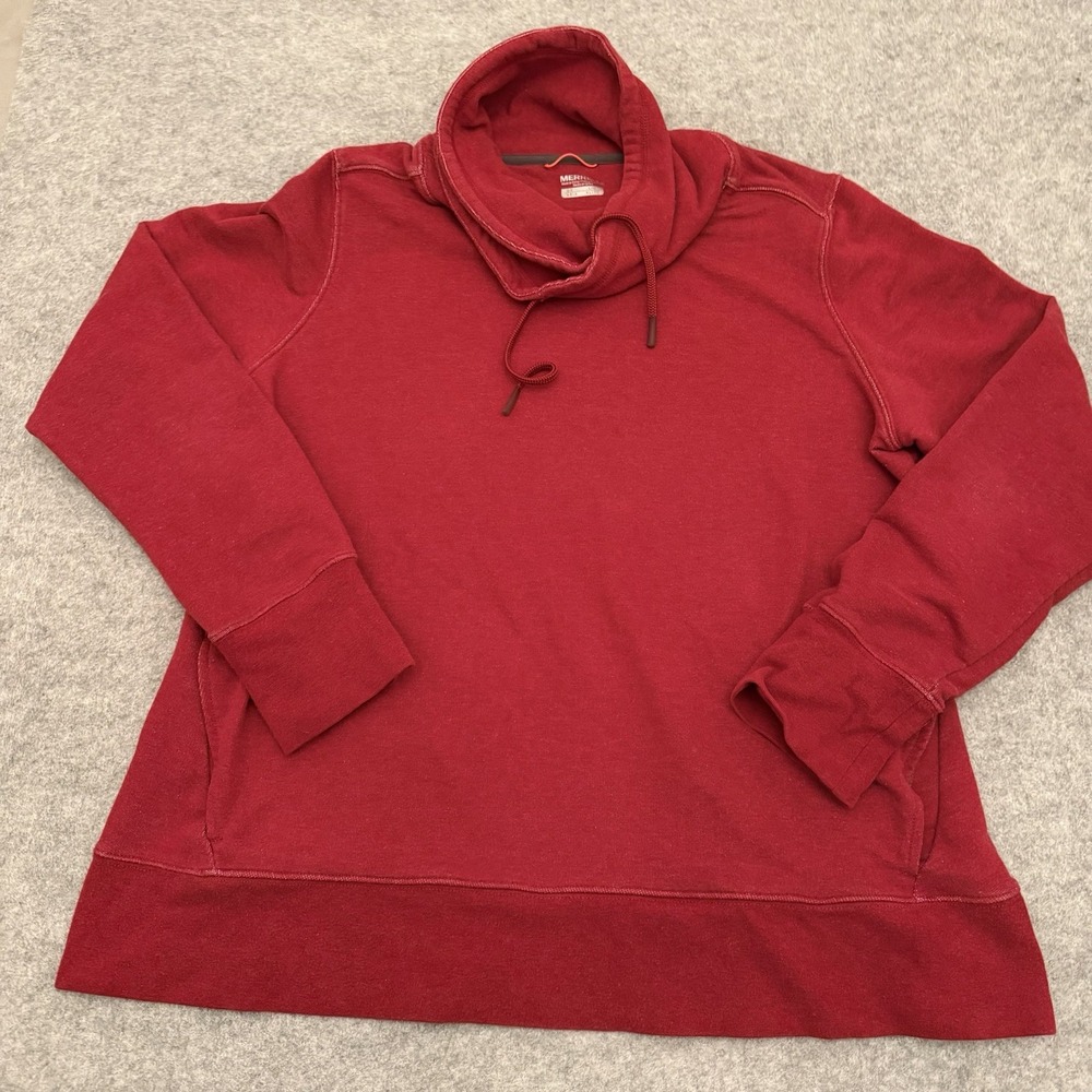 Merrell Women's Cowl Neck Pullover Sweatshirt Hiking Gorpcore Burgundy Size L